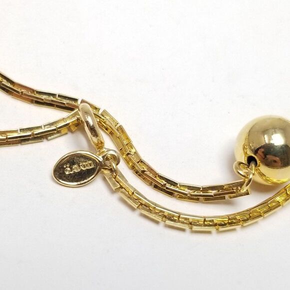 Vintage Avon Gold Tone Chain Necklace, with Beaded Design, Classic Estate - Picture 3 of 6